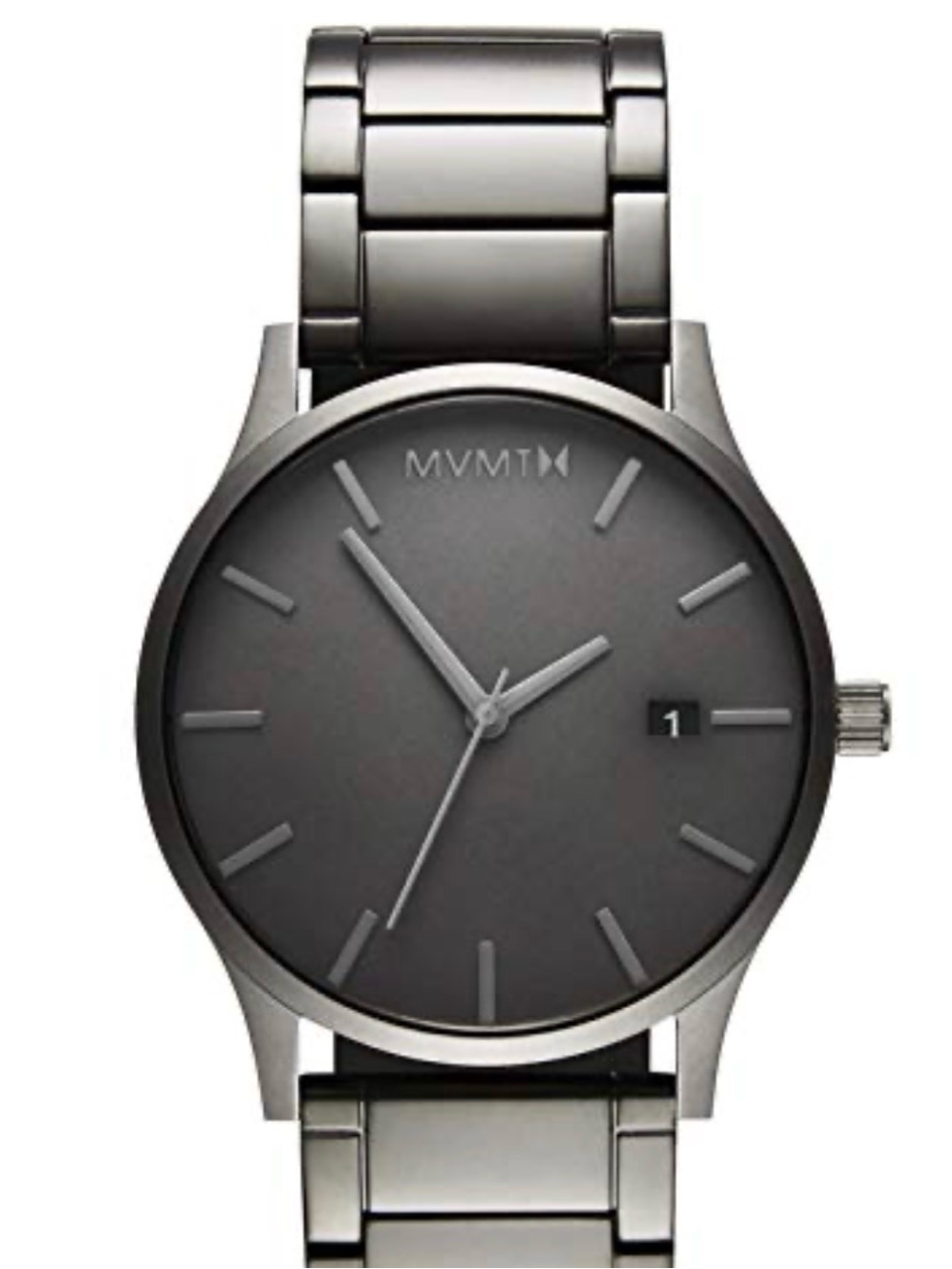 Mvmt Silver Stainless Steel Watch 45mm With Light Gray Dial  Date Pm100245